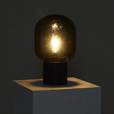 Brightech Bruce 16" Cement Led Table Lamp With Speckle Glass Shade