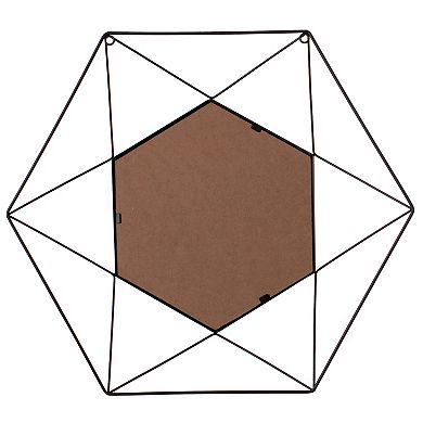 Uniquewise Decorative 20-Inch Star Shaped Black Metal Frame Modern Wall Mounted Geometric Mirror