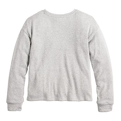 Girls 6-20 SO® Long Sleeve Cozy Oversized Tee in Regular & Plus Size