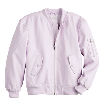 Girls 7-16 Harper & Ivy Faux Leather Moto Bomber Jacket