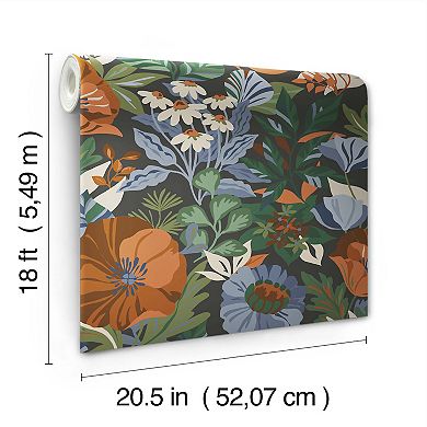 RoomMates Poppy Fields Linen Peel and Stick Wallpaper