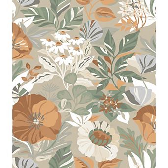 RoomMates Poppy Fields Linen Peel and Stick Wallpaper