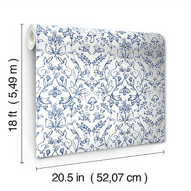 RoomMates Meadow Blue Peel and Stick Wallpaper