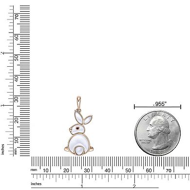 Gemminded 18k Gold over Sterling Silver Mother-of-Pearl & Garnet Rabbit ...