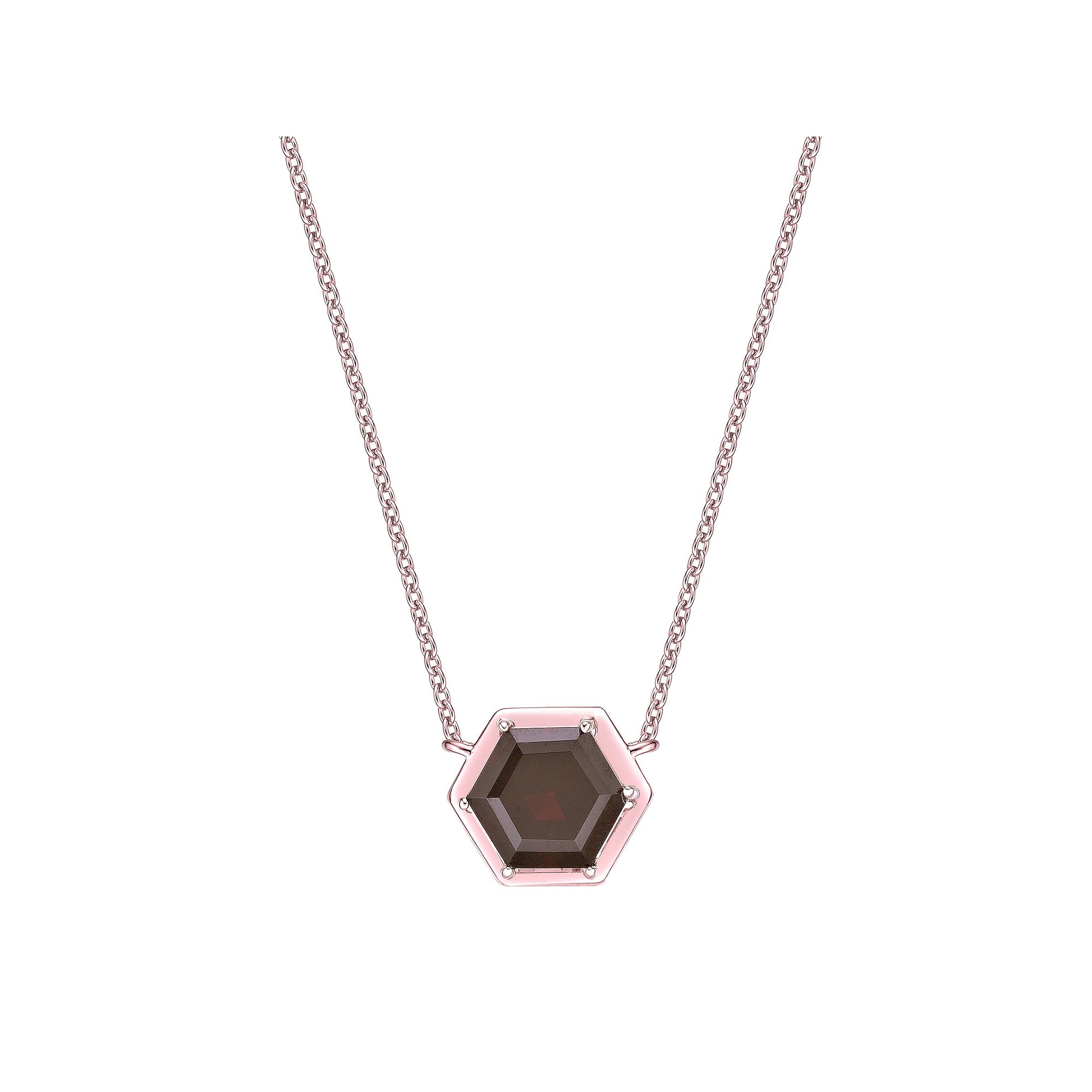 Gemminded 18k Rose Gold Over Silver Garnet Pendant Necklace, Womens, Size