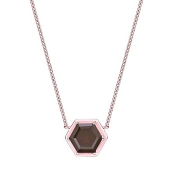 Gemminded 18k Rose Gold Over Silver Garnet Pendant Necklace