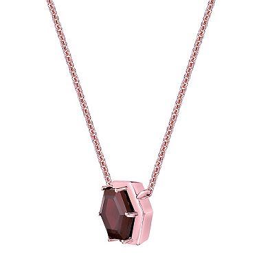 Gemminded 18k Rose Gold Over Silver Garnet Pendant Necklace