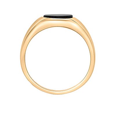 Gemminded 18k Gold over Sterling Silver Black Onyx Signet Ring