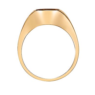 Gemminded 18k Gold over Sterling Silver Tiger's Eye Signet Ring