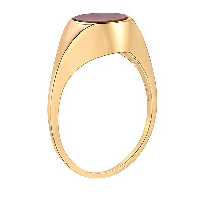 Gemminded 18k Gold over Sterling Silver Tiger's Eye Signet Ring