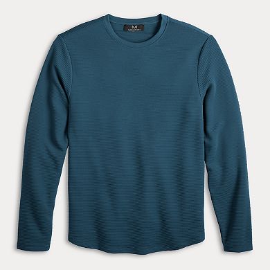 Men's M Magaschoni Long Sleeve Crew Neck Rib Textured Top