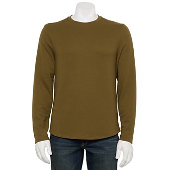 Men's M Magaschoni Long Sleeve Crew Neck Rib Textured Top