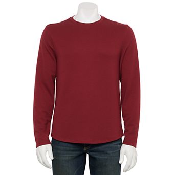 Men's M Magaschoni Long Sleeve Crew Neck Rib Textured Top