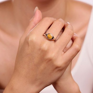 Gemminded Sterling Silver Tiger's Eye Signet Ring