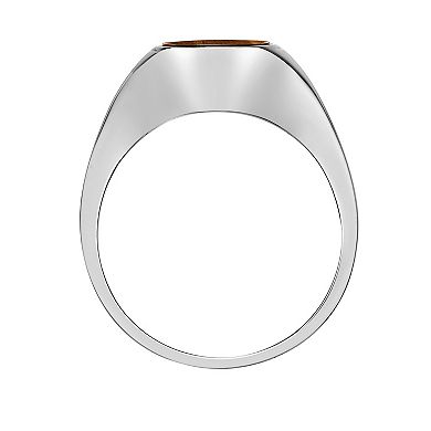 Gemminded Sterling Silver Tiger's Eye Signet Ring