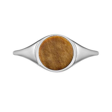 Gemminded Sterling Silver Tiger's Eye Signet Ring