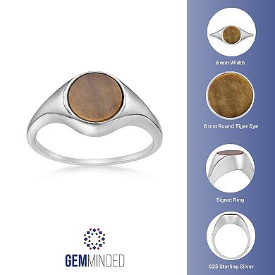 Gemminded Sterling Silver Tiger's Eye Signet Ring