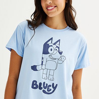 Juniors' Bluey Waving Graphic Tee
