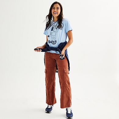 Juniors' Bluey Waving Graphic Tee