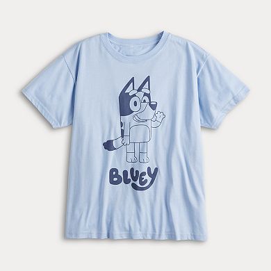 Juniors' Bluey Waving Graphic Tee