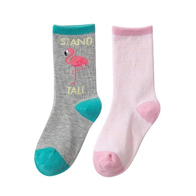 Girls 2-Pack Novelty Crew Socks