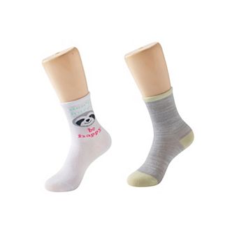 Girls 2-Pack Novelty Crew Socks