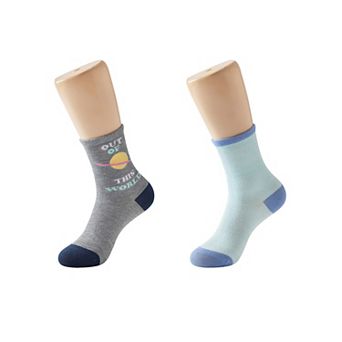 Girls 2-Pack Novelty Crew Socks