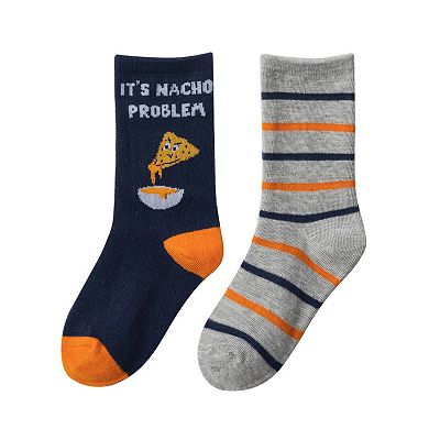 Boys 2-Pack Novelty Crew Socks