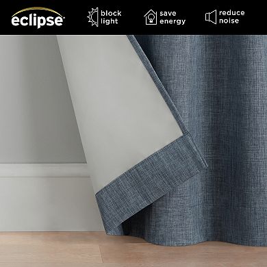 Eclipse Chambray Solid 100% Blackout Grommet Curtain Panel