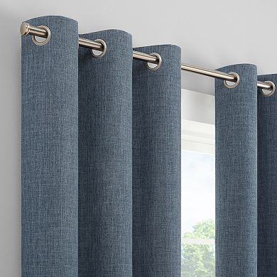 Eclipse Chambray Solid 100% Blackout Grommet Curtain Panel