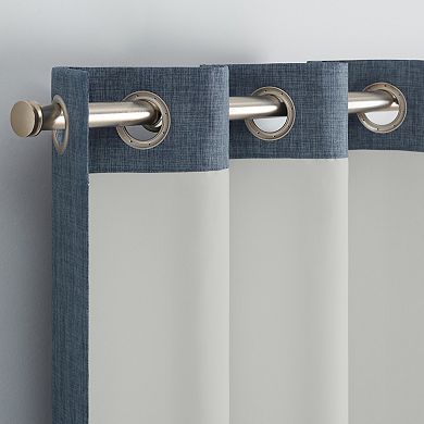 Eclipse Chambray Solid 100% Blackout Grommet Curtain Panel