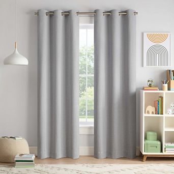 Eclipse Chambray Solid 100% Blackout Grommet Curtain Panel