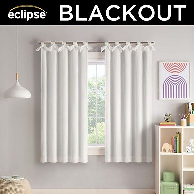eclipse 100% Blackout Bow Tab Top Window Curtain