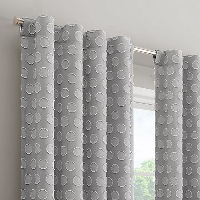 Eclipse Kids Dot Clip 100% Blackout Rod Pocket Back Tab Curtain Panel