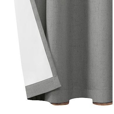 Eclipse Pembroke 100% Blackout Faux Linen Grommet 2-Piece Window Curtains Set