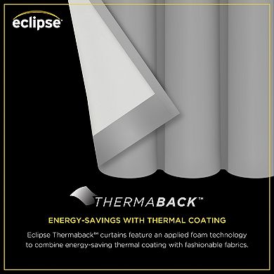 Eclipse Pembroke 100% Blackout Faux Linen Grommet 2-Piece Window Curtains Set