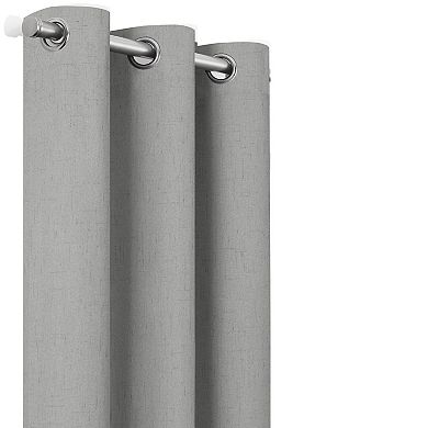 Eclipse Pembroke 100% Blackout Faux Linen Grommet 2-Piece Window Curtains Set
