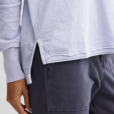 Women's Grey State Washed Long Sleeve V-Neck Tee