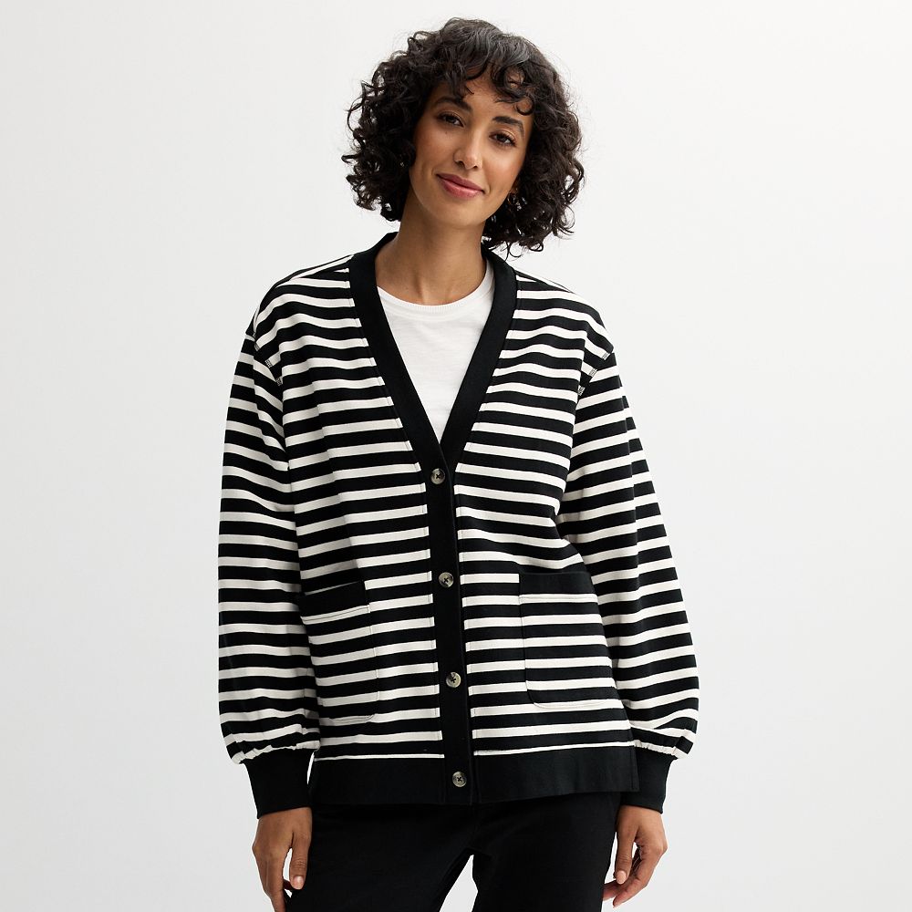Women's Grey State Peached Terry Cardigan