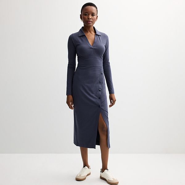 Women s Grey State Collared Jersey Dress