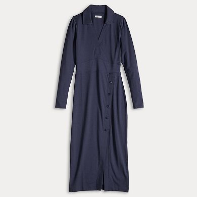 Women's Grey State Collared Jersey Dress