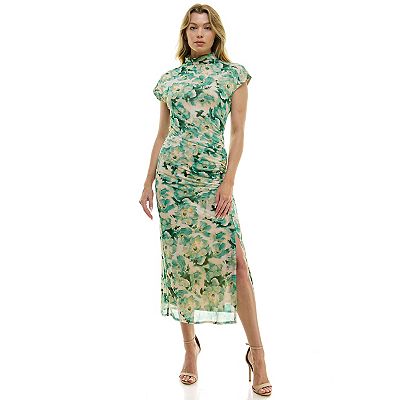 luxology dress green Green Shimmery Nights Maxi Dress main image 0