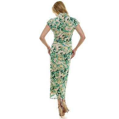 Women's Luxology Mesh Mockneck Midi Dress
