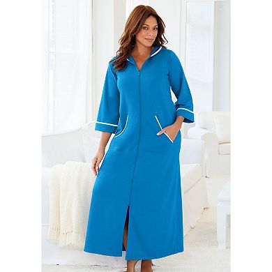 Dreams & Co. Plus Size Long French Terry Robe