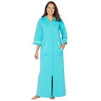 Dreams & Co. Plus Size Long French Terry Robe