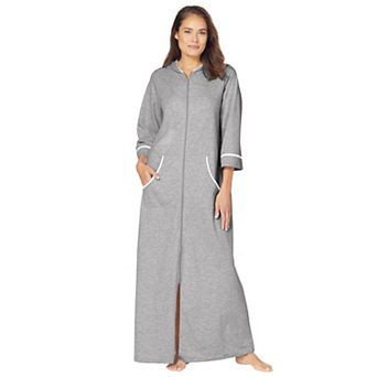 Dreams & Co. Plus Size Long French Terry Robe