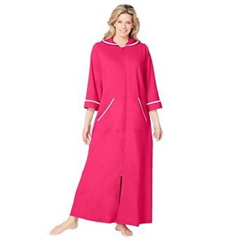 Dreams & Co. Plus Size Long French Terry Robe