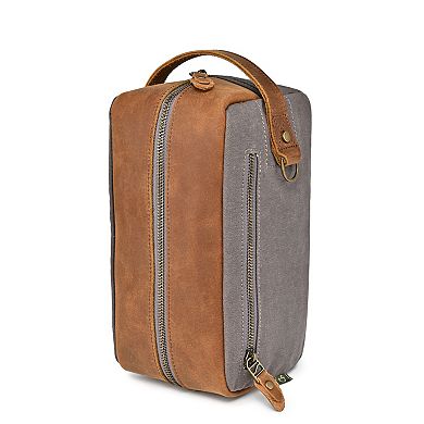 Tsd Brand Valley Oak Waxed Canvas Toiletry Bag