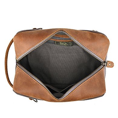 Tsd Brand Valley Oak Waxed Canvas Toiletry Bag