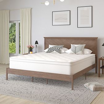 Merrick Lane Vienna 14" Euro Top Hybrid Pocket Spring & Foam Mattress in a Box with Edge Support